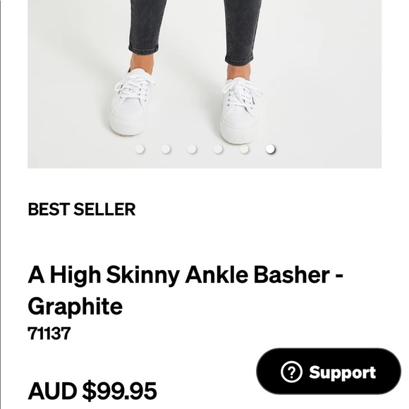 Abrand Jeans High Skinny Ankle Basher- Graphite - Picture 3 of 7